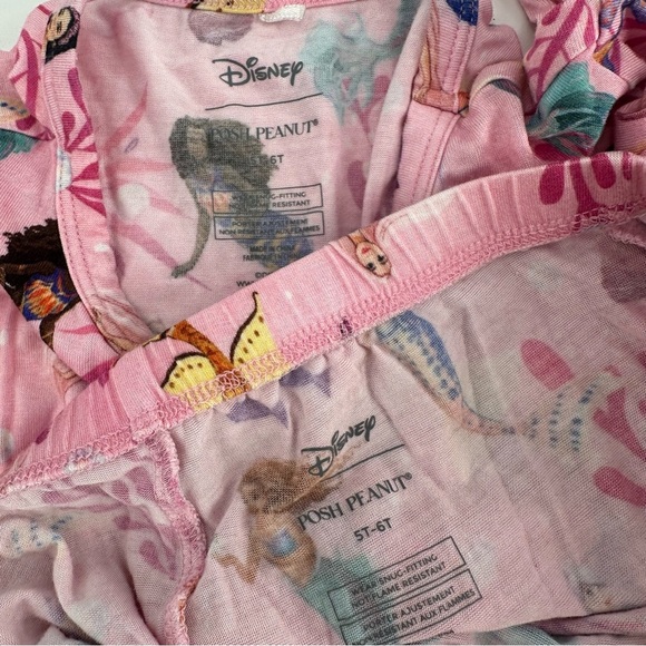 Posh Peanut Disney Little Mermaid Pajamas Set Size 5T 6T FLAW - Picture 3 of 4